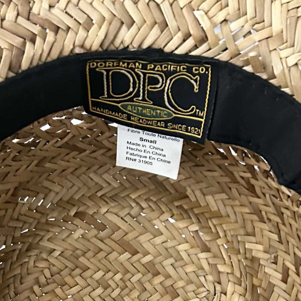 Doreman Pacific Co DPC Small Women's Straw Hat with Black Floral Band - Picture 2 of 9